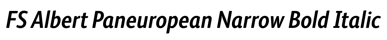 FS Albert Paneuropean Narrow Bold Italic